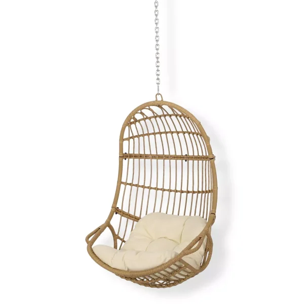 Indoor Wicker Hanging Chair with 8 Foot Chain (No Stand)